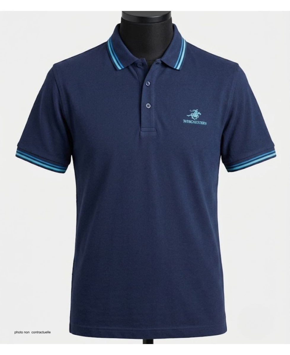 WINCHESTER ROGAN3 : Polo manches courtes bleu marine chic