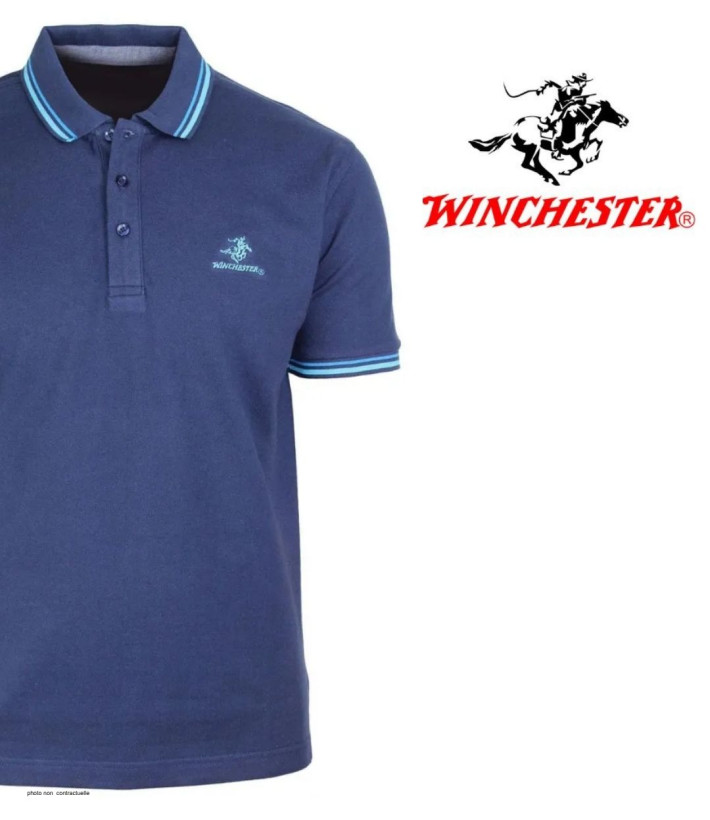 WINCHESTER ROGAN3 : Polo manches courtes bleu marine chic