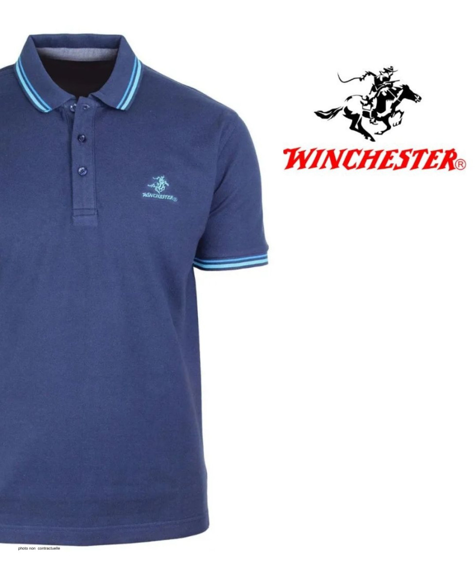 WINCHESTER ROGAN3 : Polo manches courtes bleu marine chic