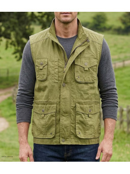 Gilet sans manches WINCHESTER WE1298M | Multipoches Jaune