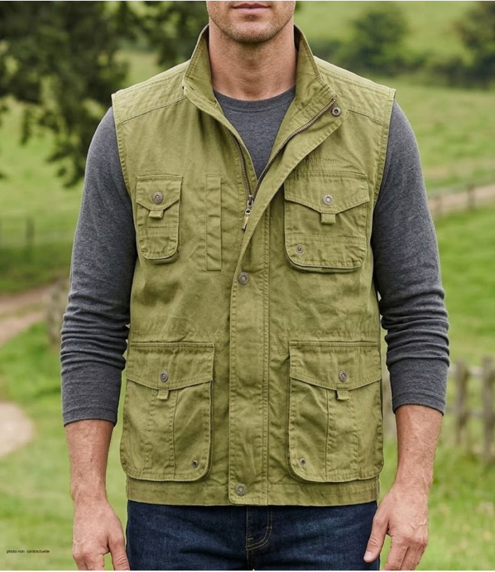 Gilet sans manches WINCHESTER WE1298M | Multipoches Jaune