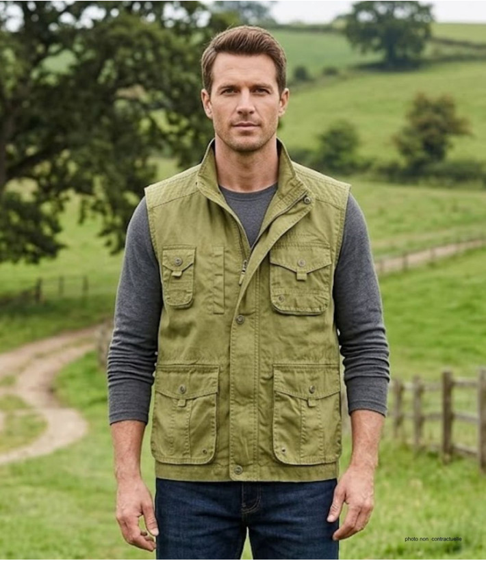 Gilet sans manches WINCHESTER WE1298M | Multipoches Jaune