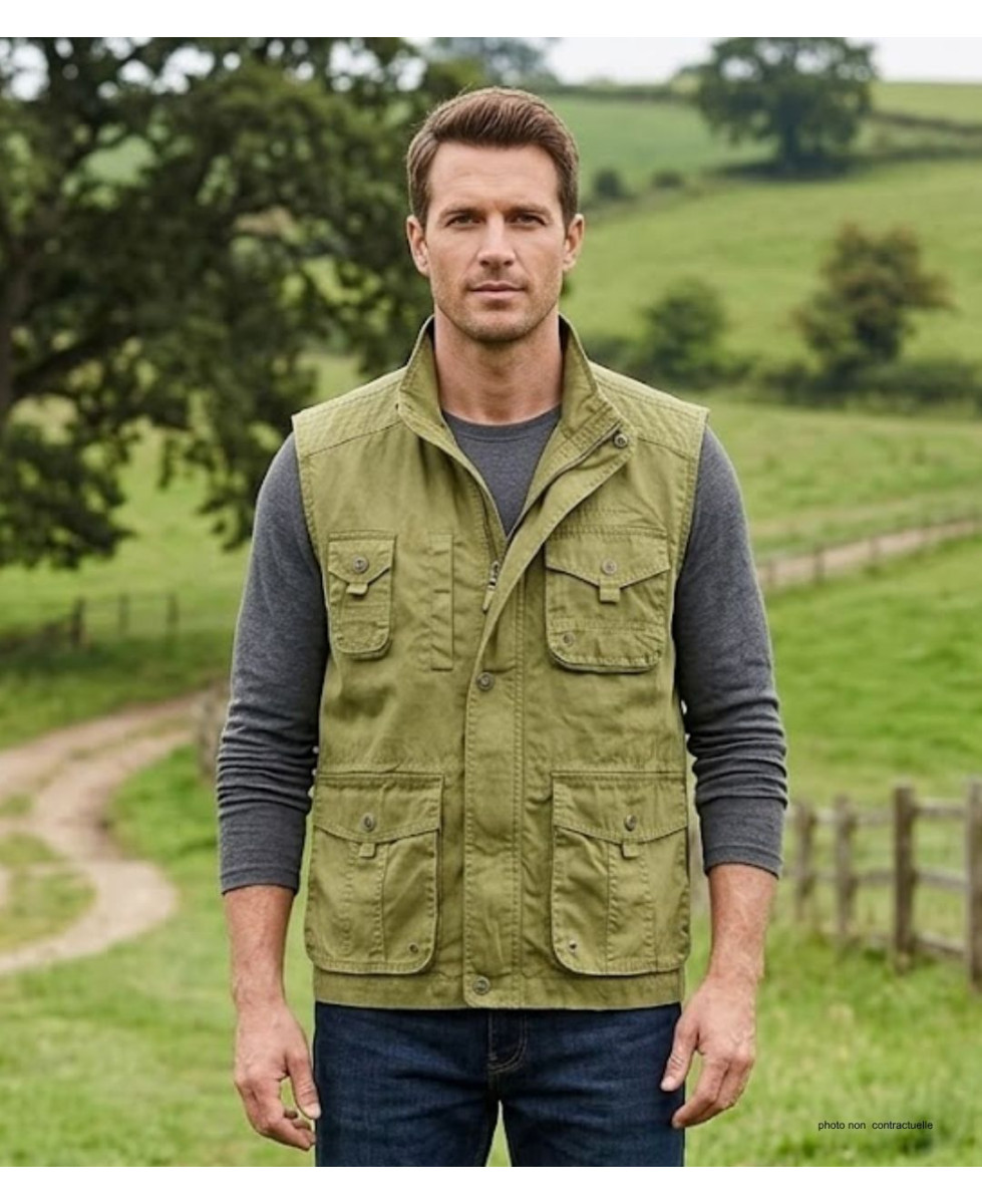 Gilet sans manches WINCHESTER WE1298M | Multipoches Jaune