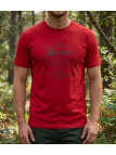 Tee-shirt à manches courtes pour homme rouge en coton avec sérigraphie poitrine modèle STARK2 Winchester.