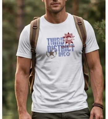 Tee-shirt à manches courtes pour homme blanc en coton jersey avec sérigraphie poitrine modèle STENTOR2 Winchester.