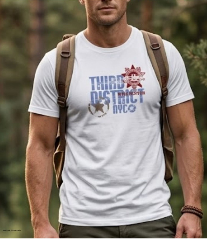Tee-shirt à manches courtes pour homme blanc en coton jersey avec sérigraphie poitrine modèle STENTOR2 Winchester.