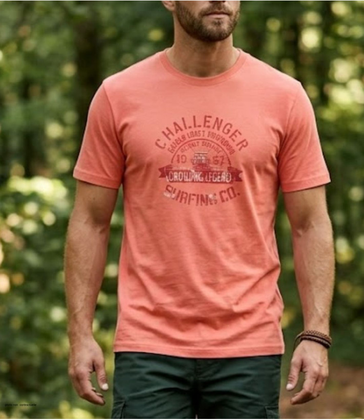 Tee-shirt Challenger A2133B : Haut Manches Courtes Corail