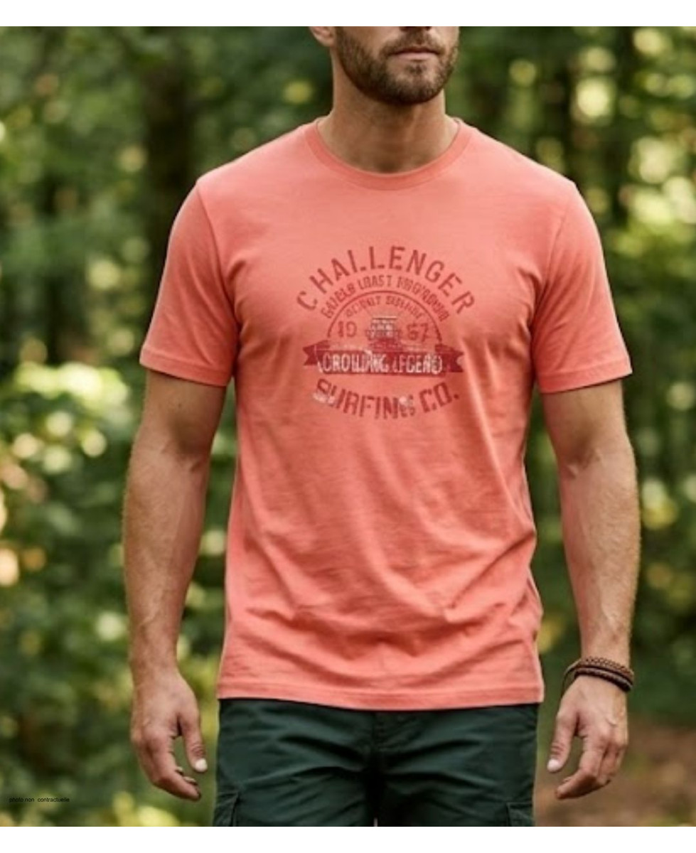 Tee-shirt Challenger A2133B : Haut Manches Courtes Corail