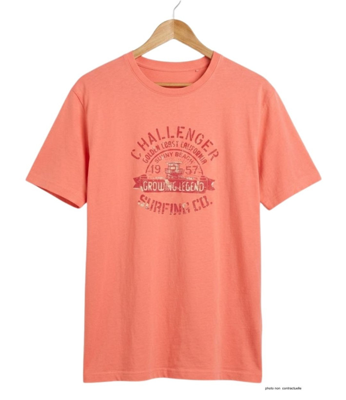 Tee-shirt Challenger A2133B : Haut Manches Courtes Corail
