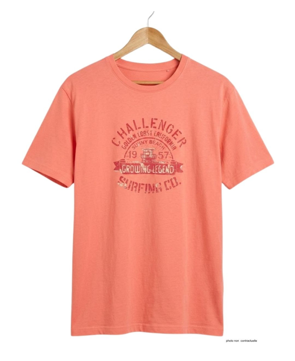 Tee-shirt Challenger A2133B : Haut Manches Courtes Corail
