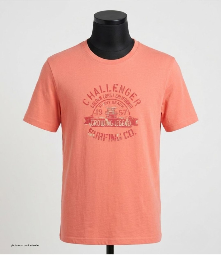 Tee-shirt Challenger A2133B : Haut Manches Courtes Corail