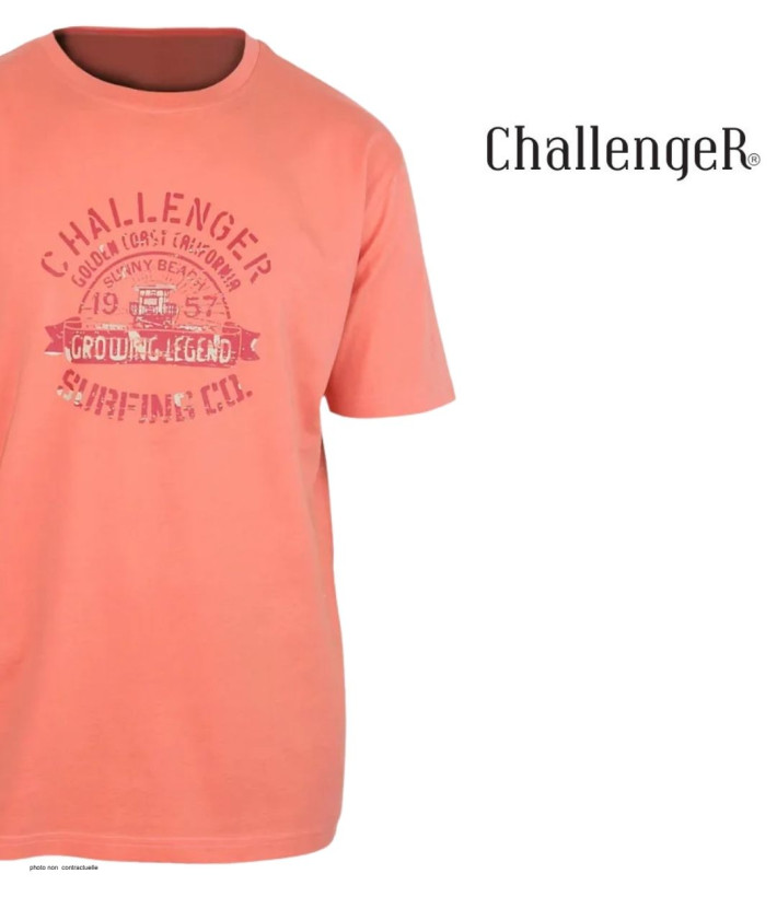 Tee-shirt Challenger A2133B : Haut Manches Courtes Corail