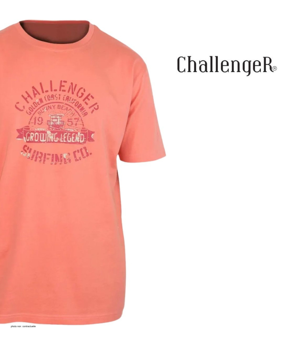 Tee-shirt Challenger A2133B : Haut Manches Courtes Corail