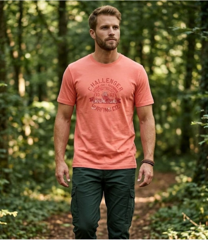 Tee-shirt Challenger A2133B : Haut Manches Courtes Corail