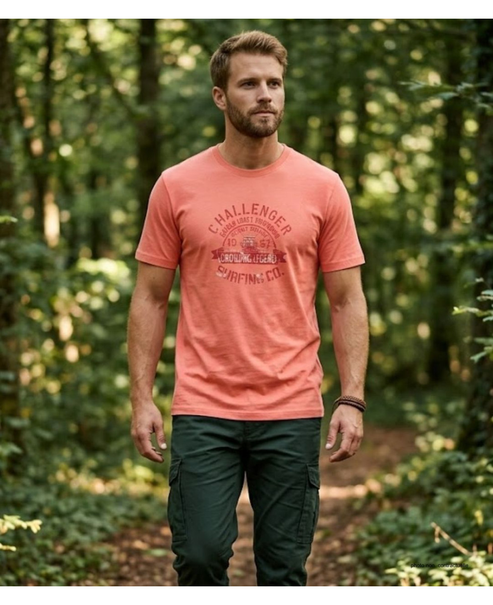 Tee-shirt Challenger A2133B : Haut Manches Courtes Corail