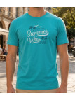 Tee-shirt à manches courtes pour homme vert en coton peigné jersey 160g avec sérigraphie sur le devant modèle SAMPA1 Challenger.