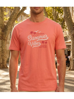 Tee-shirt Challenger SAMPA2 : Coton Peigné 160g Corail