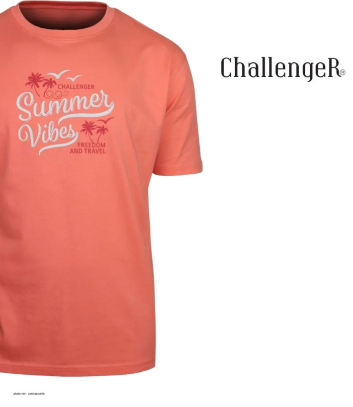 Tee-shirt Challenger SAMPA2 : Coton Peigné 160g Corail