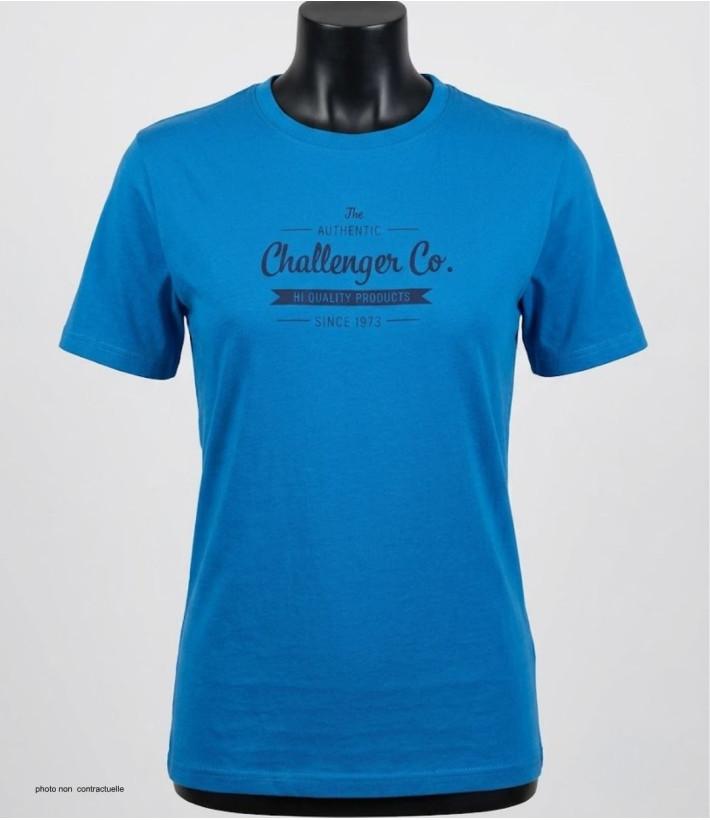 CHALLENGER SEVILLE1 : Tee-shirt homme imprimé bleu coton