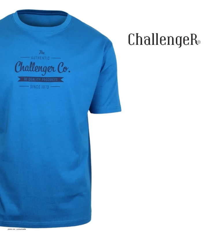 CHALLENGER SEVILLE1 : Tee-shirt homme imprimé bleu coton