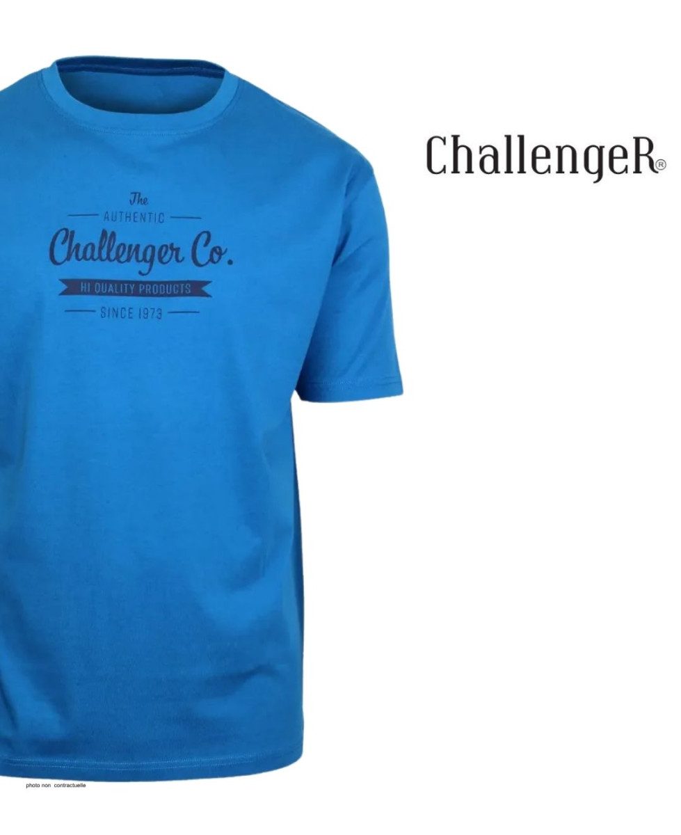 CHALLENGER SEVILLE1 : Tee-shirt homme imprimé bleu coton