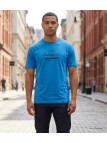CHALLENGER SEVILLE1 : Tee-shirt homme imprimé bleu coton
