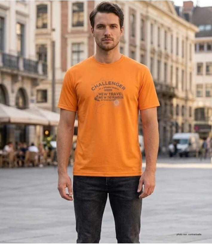 CHALLENGER STEFANO : Tee-shirt homme coton jersey orange