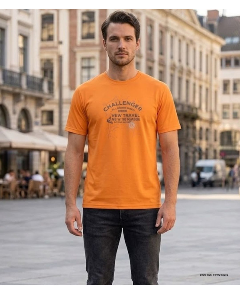 CHALLENGER STEFANO : Tee-shirt homme coton jersey orange
