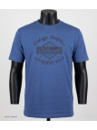 CHALLENGER TEE3003A - Tee-shirt bleu imprimé pur coton