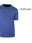 CHALLENGER TEE3003A - Tee-shirt bleu imprimé pur coton