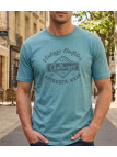 CHALLENGER TEE3003B - Tee-shirt vert imprimé pur coton
