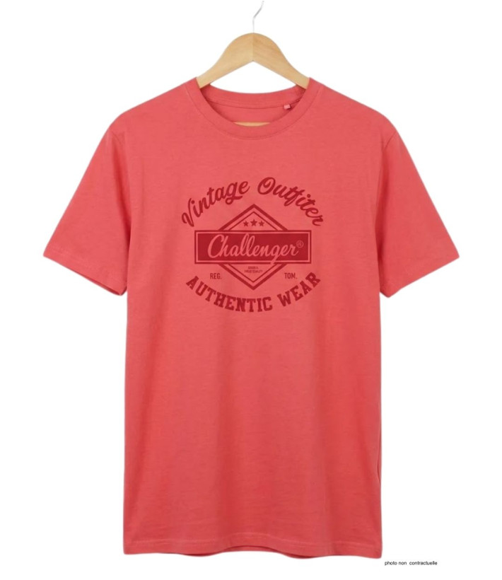 CHALLENGER TEE3003C - Tee-shirt orange corail coton jersey