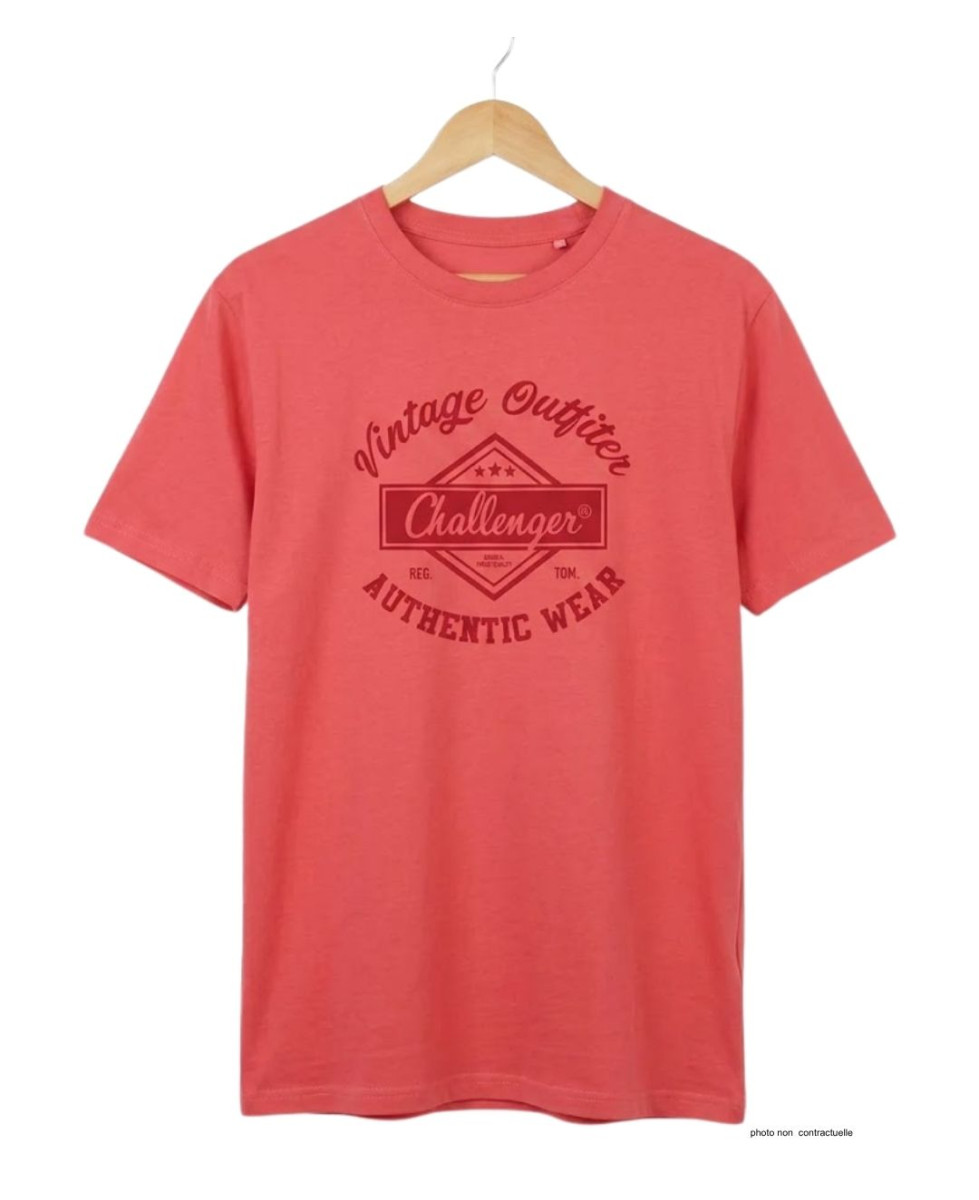 CHALLENGER TEE3003C - Tee-shirt orange corail coton jersey