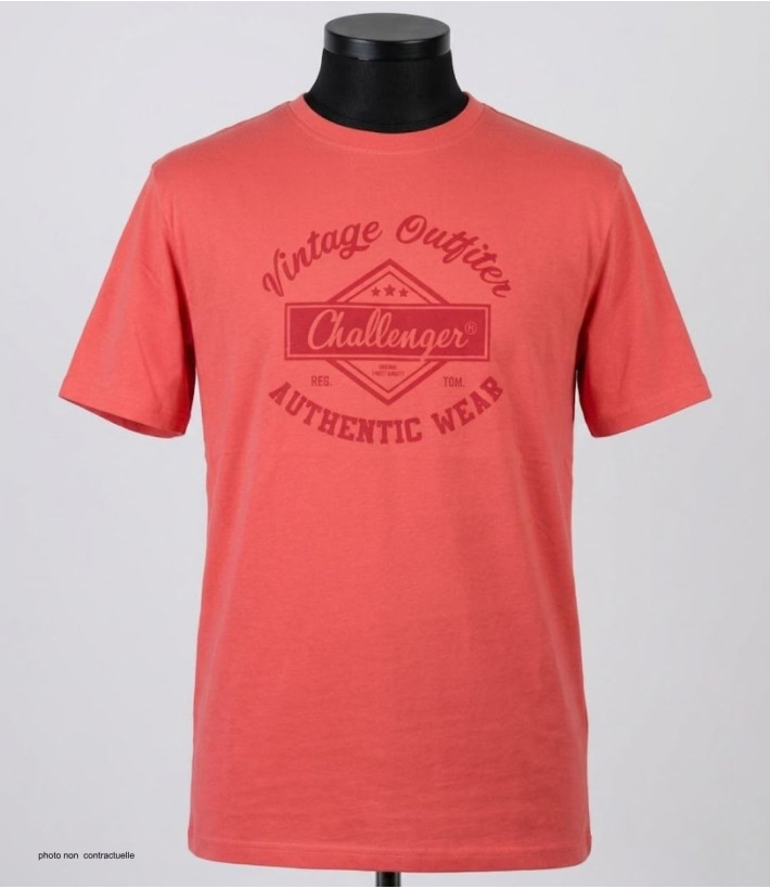 CHALLENGER TEE3003C - Tee-shirt orange corail coton jersey