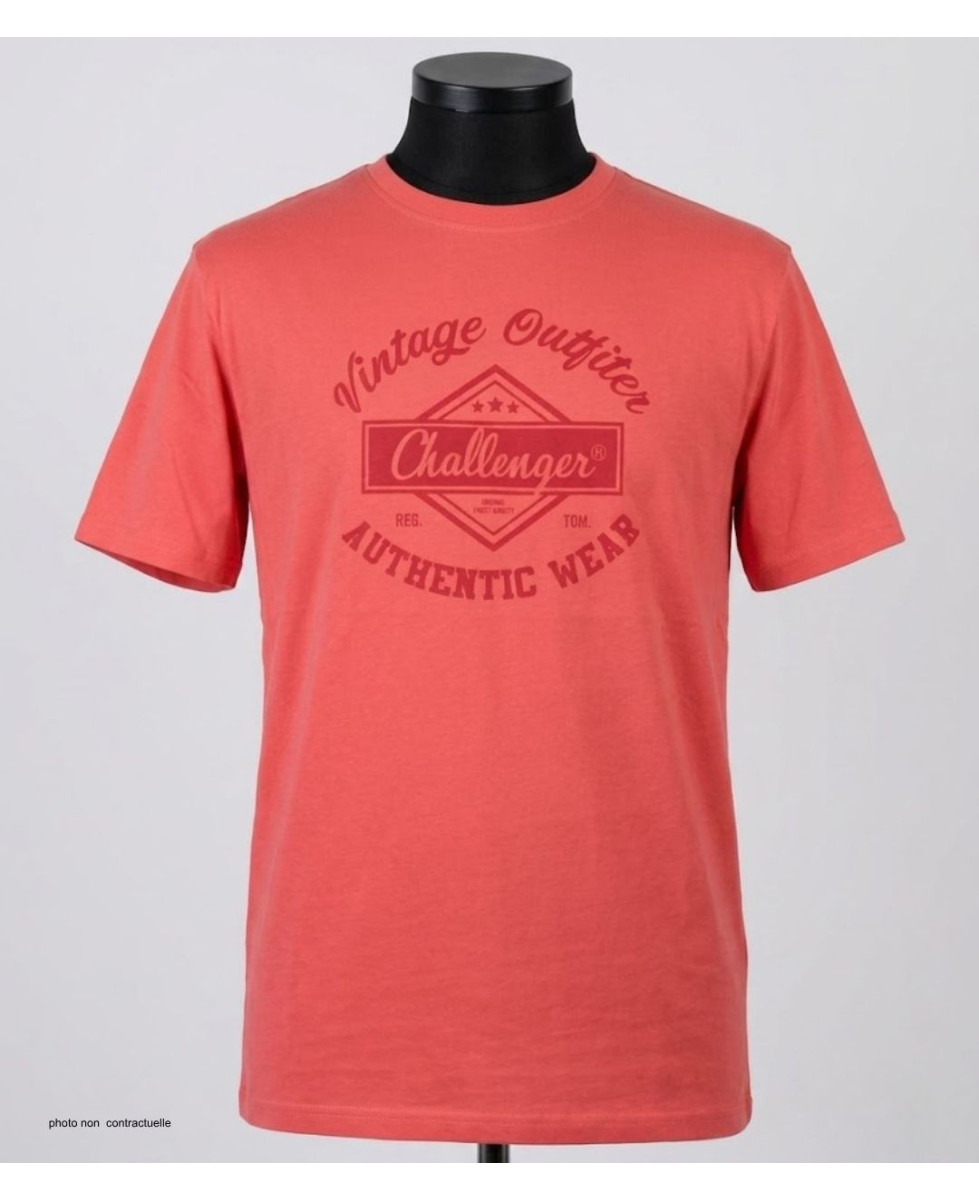 CHALLENGER TEE3003C - Tee-shirt orange corail coton jersey