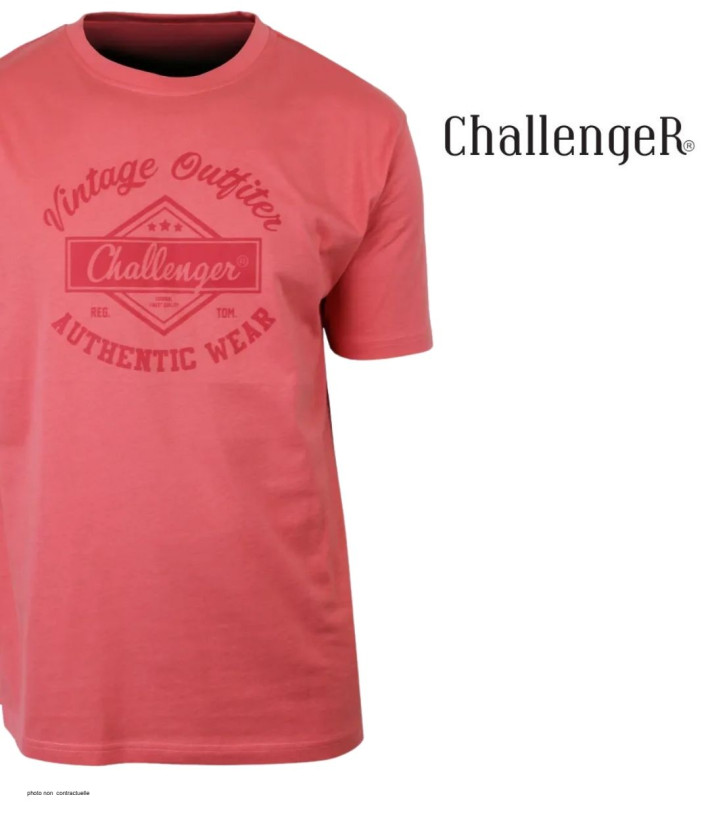 CHALLENGER TEE3003C - Tee-shirt orange corail coton jersey