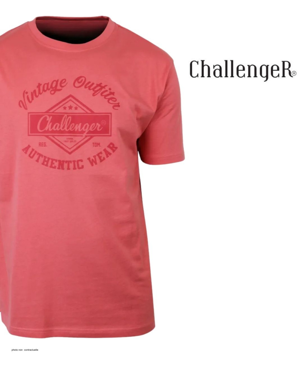 CHALLENGER TEE3003C - Tee-shirt orange corail coton jersey