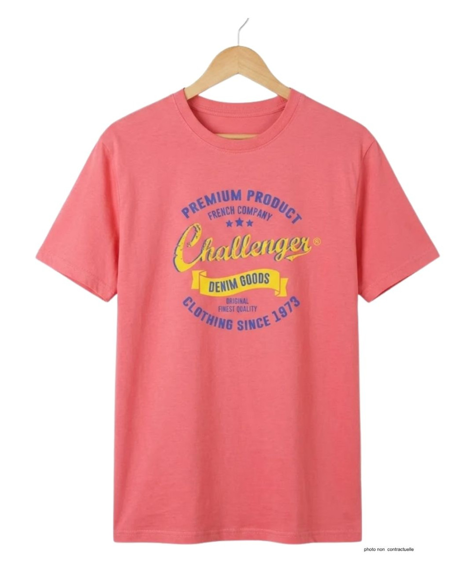 CHALLENGER TEE3004C - Tee-shirt orange corail coton jersey