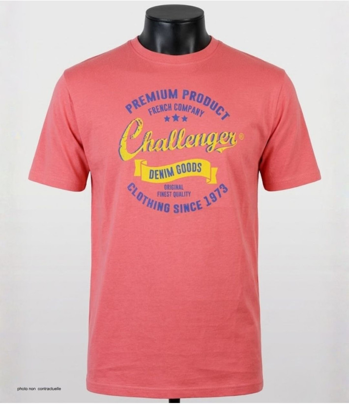 CHALLENGER TEE3004C - Tee-shirt orange corail coton jersey