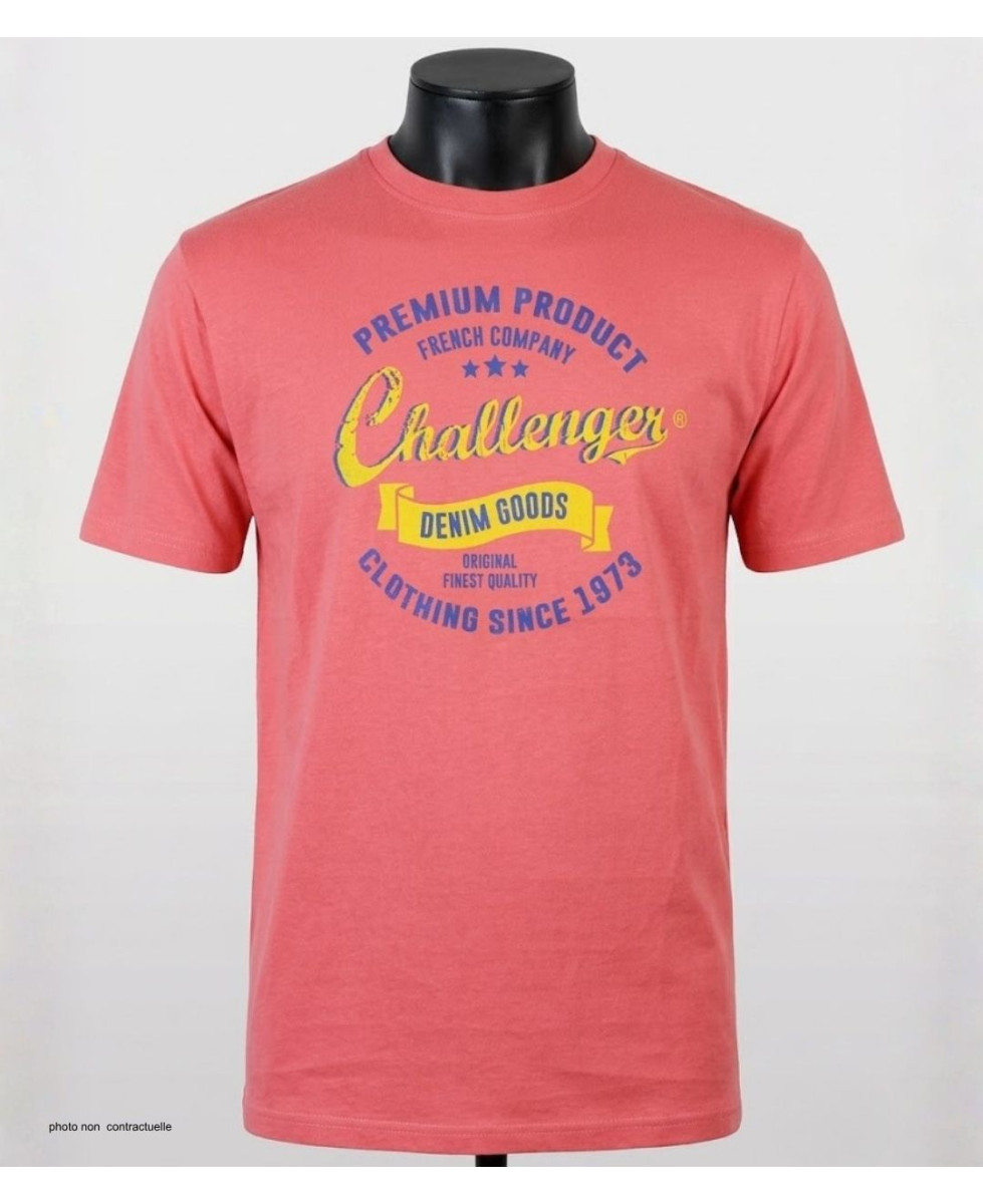 CHALLENGER TEE3004C - Tee-shirt orange corail coton jersey