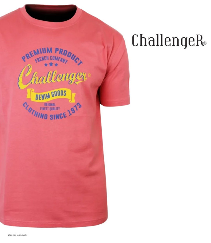 CHALLENGER TEE3004C - Tee-shirt orange corail coton jersey