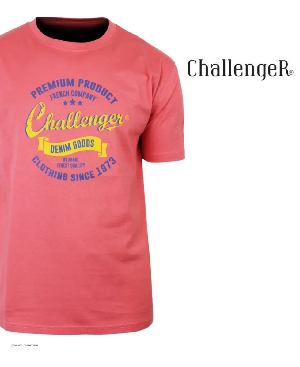 CHALLENGER TEE3004C - Tee-shirt orange corail coton jersey