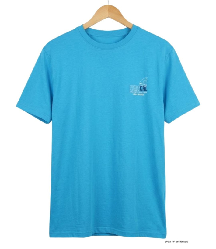 CHALLENGER TEE3007D - Tee-shirt bleu turquoise coton jersey