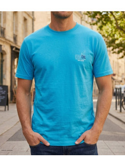 CHALLENGER TEE3007D - Tee-shirt bleu turquoise coton jersey