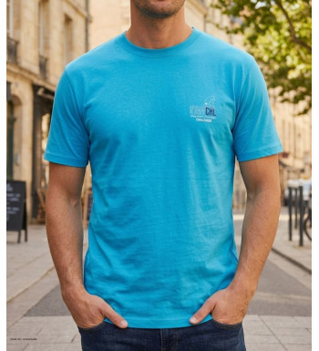 CHALLENGER TEE3007D - Tee-shirt bleu turquoise coton jersey