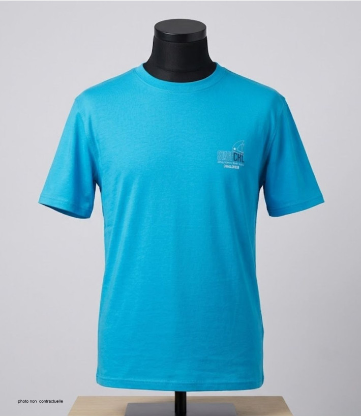 CHALLENGER TEE3007D - Tee-shirt bleu turquoise coton jersey