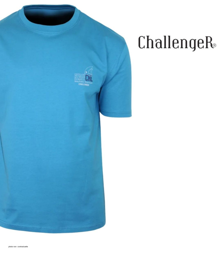 CHALLENGER TEE3007D - Tee-shirt bleu turquoise coton jersey