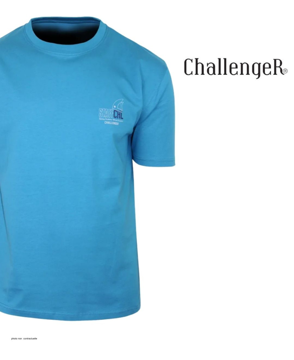 CHALLENGER TEE3007D - Tee-shirt bleu turquoise coton jersey