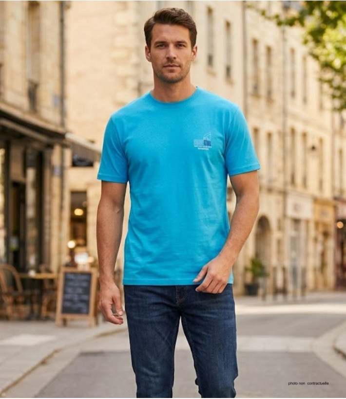 CHALLENGER TEE3007D - Tee-shirt bleu turquoise coton jersey