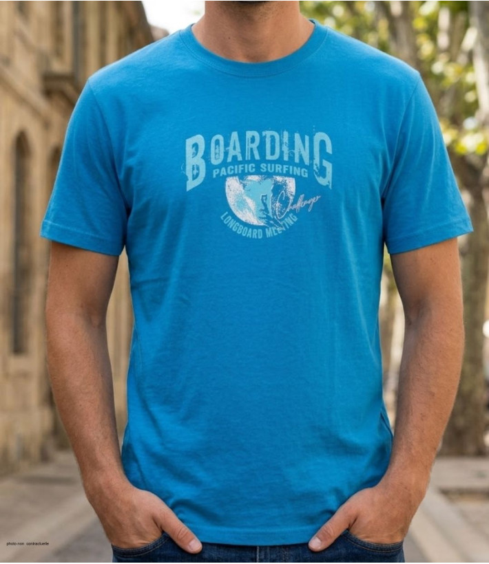 CHALLENGER SOMBRERO1 - Tee-shirt turquoise coton peigné
